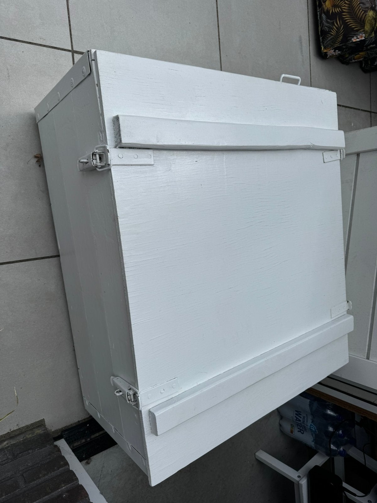 Opbergkist / hout/ defensie/ wit/ afsluitbaar, Ophalen, 50 tot 100 cm, 75 tot 100 cm, Gebruikt