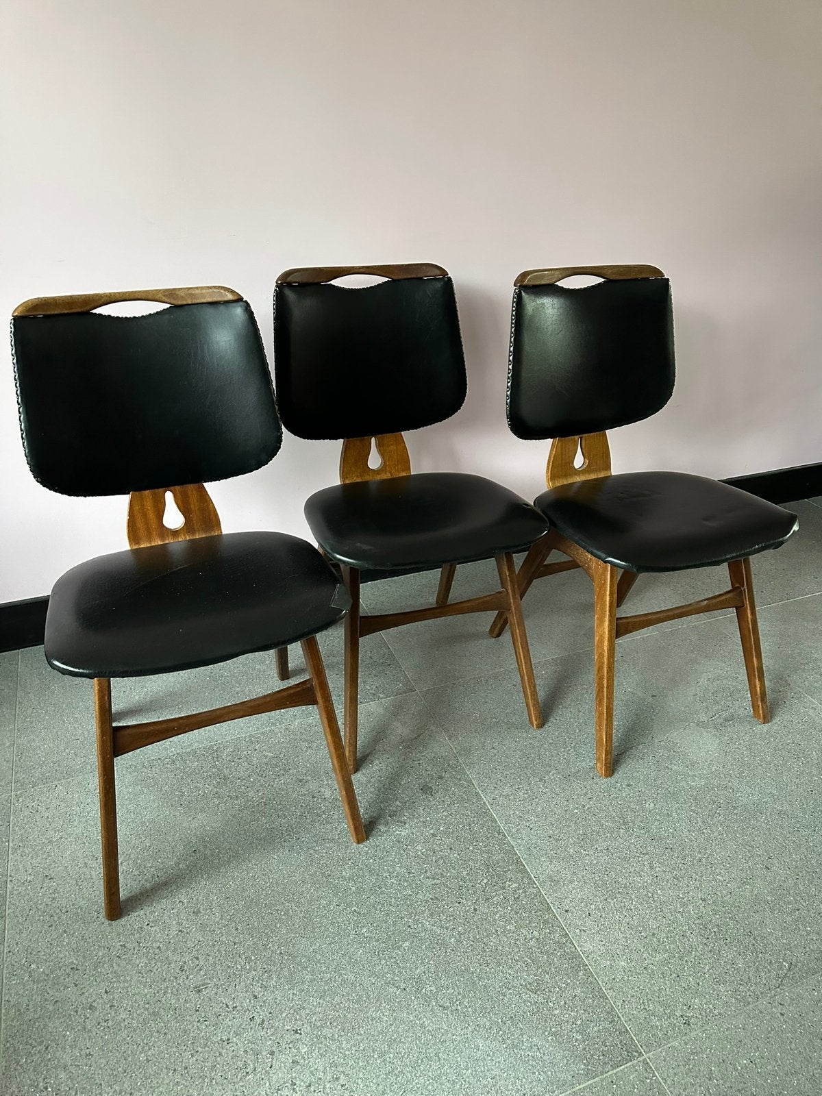 Vintage Pastoe eetkamer stoelen, Ophalen, Gebruikt, Drie, Hout