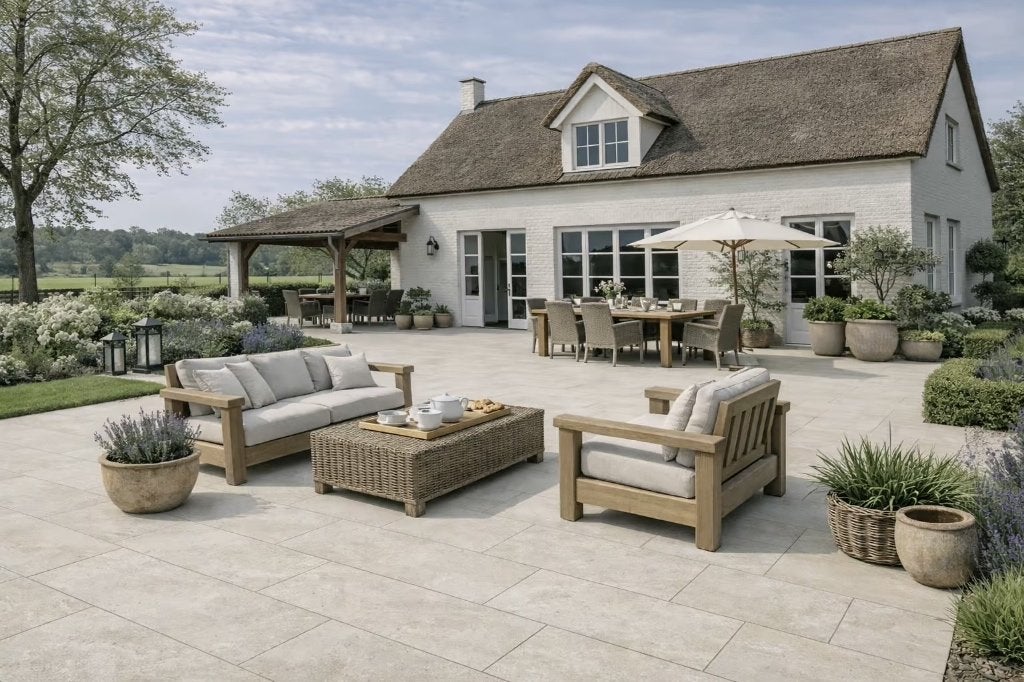 Keramische buitentegel Trevistone Ivory 60x60x3cm, Keramiek, Nieuw, Ophalen of Verzenden, 10 m² of meer