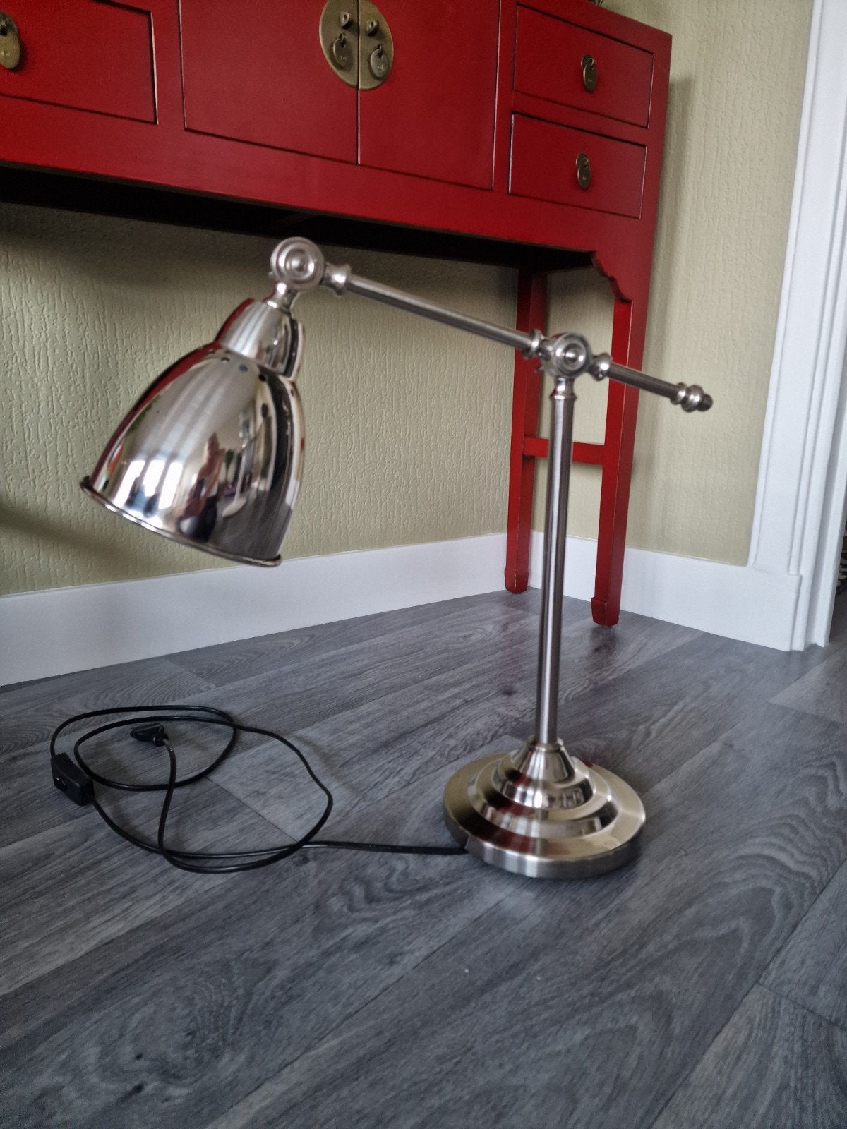 IKEA Barometer Tafellamp - Verstelbaar, Chroom, Bureaulamp, Gebruikt, Met schakelaar, IKEA