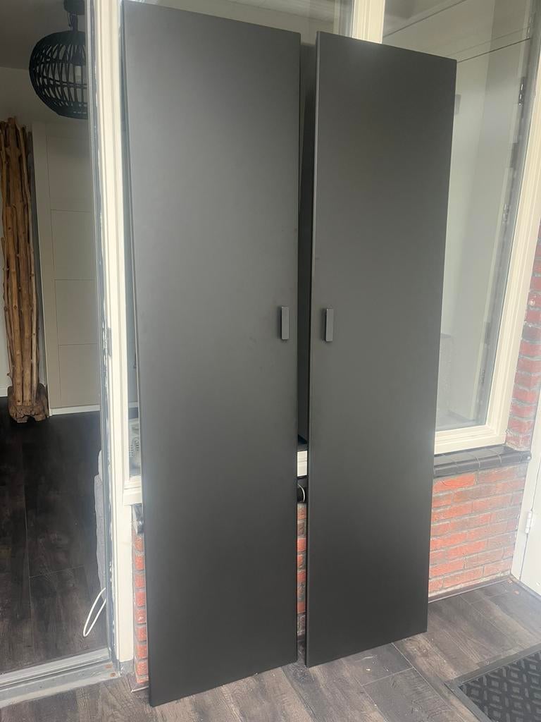 Ikea kast deuren zwart, Ophalen, Gebruikt, 50 tot 100 cm, 150 tot 200 cm