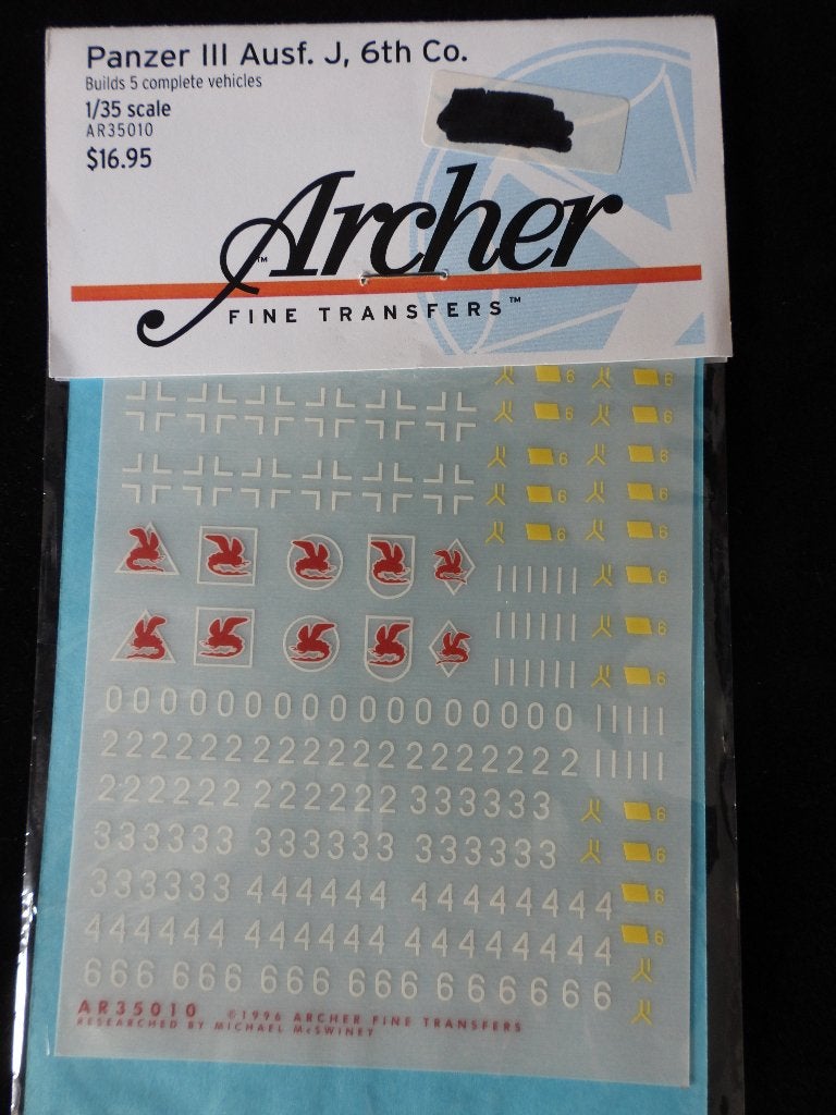 Archer AR35010 Panzer III J 6th Company 1:35, Overige merken, 1:32 tot 1:50, Overige typen, Nieuw