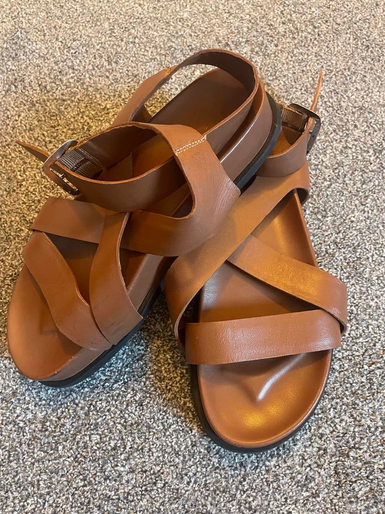 Sacha Sandalen - cognac, Bruin, Zo goed als nieuw, Sandalen of Muiltjes, Ophalen of Verzenden