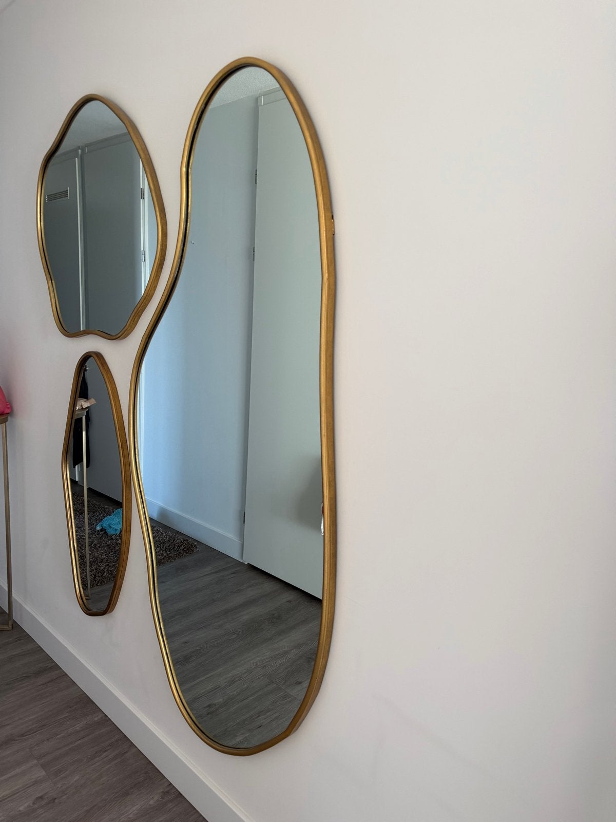 3 Organische Richmond Interiors Spiegels Alton - Goudkleurig, Huis en Inrichting, Ophalen, Zo goed als nieuw, 75 tot 100 cm, Overige vormen