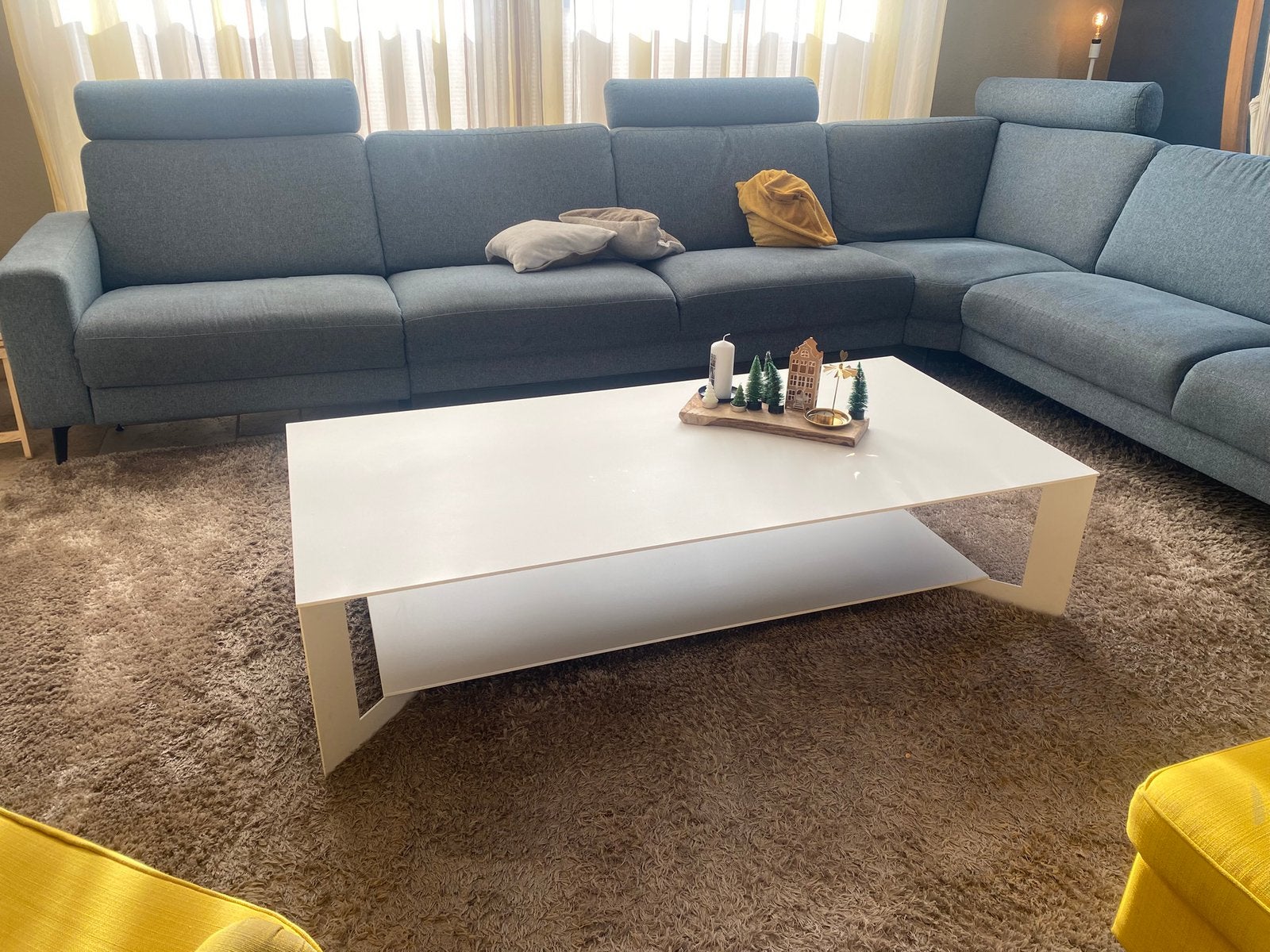 Gave salontafel te koop. Wit. Metaal en keramiek., Huis en Inrichting, Tafels | Salontafels, Ophalen, 50 tot 100 cm, Zo goed als nieuw