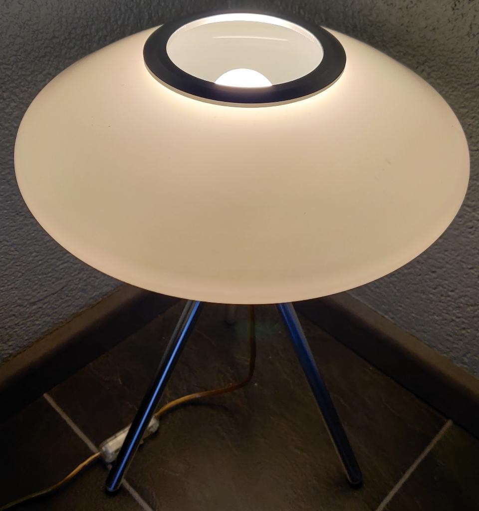 2x Vintage UFO tafellamp/vloerlamp glas, Ophalen, Zo goed als nieuw