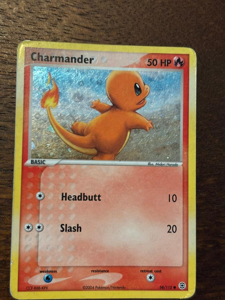 Charmander reverse holo ex fire red & leaf green, Ophalen of Verzenden, Zo goed als nieuw