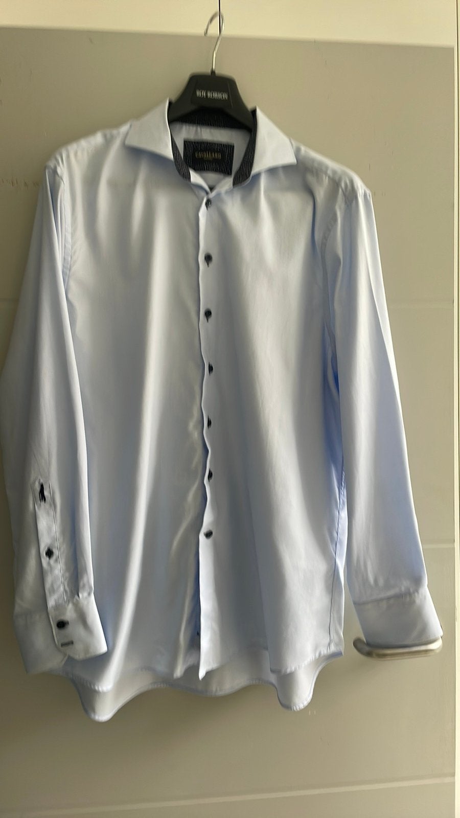 Cavallaro overhemd 46, Ophalen of Verzenden, Zo goed als nieuw, Blauw, Overige halswijdtes