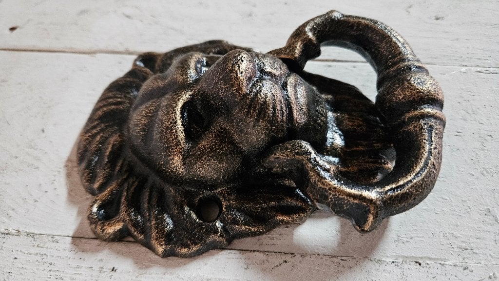 DEURKLOPPER LEEUW / gietijzer / 15,5 CM HOOG, Huis en tuin decoratie Marie, Nieuw, Info@huisentuindecoratiemarie.nl, Peize