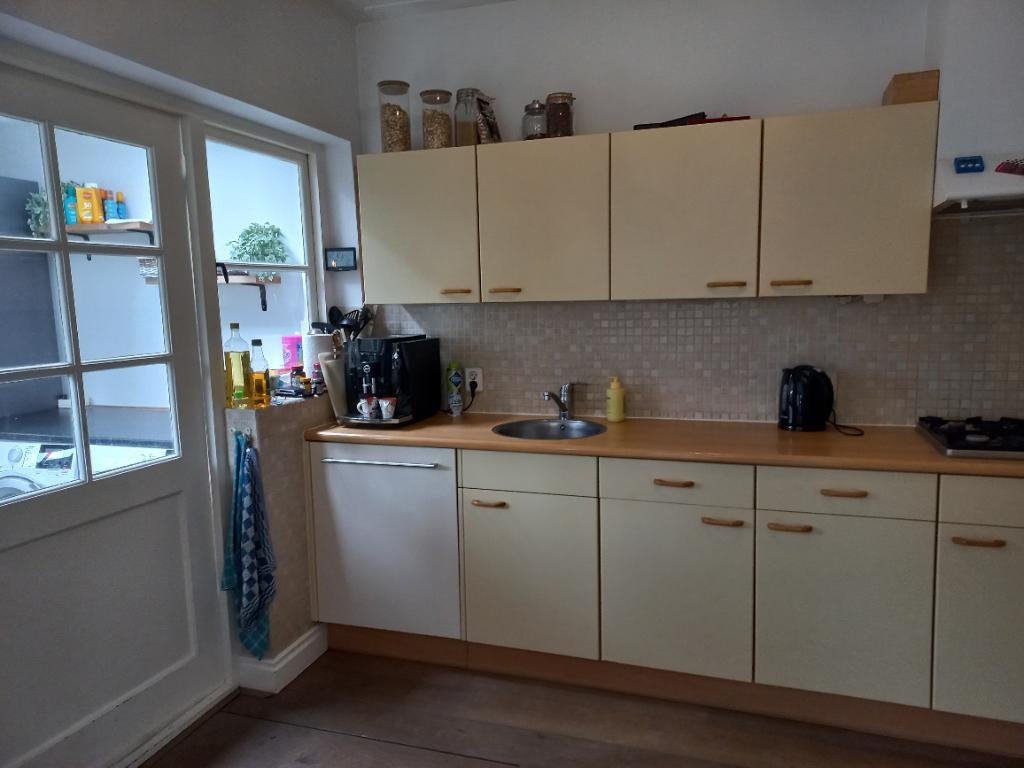 Gratis rechte keuken 2.75m incl.vaatwasser/gasstel/afzuigkap, Huis en Inrichting, Ophalen, Gebruikt, Enkelwandige keuken, Hoogglans of Gelakt