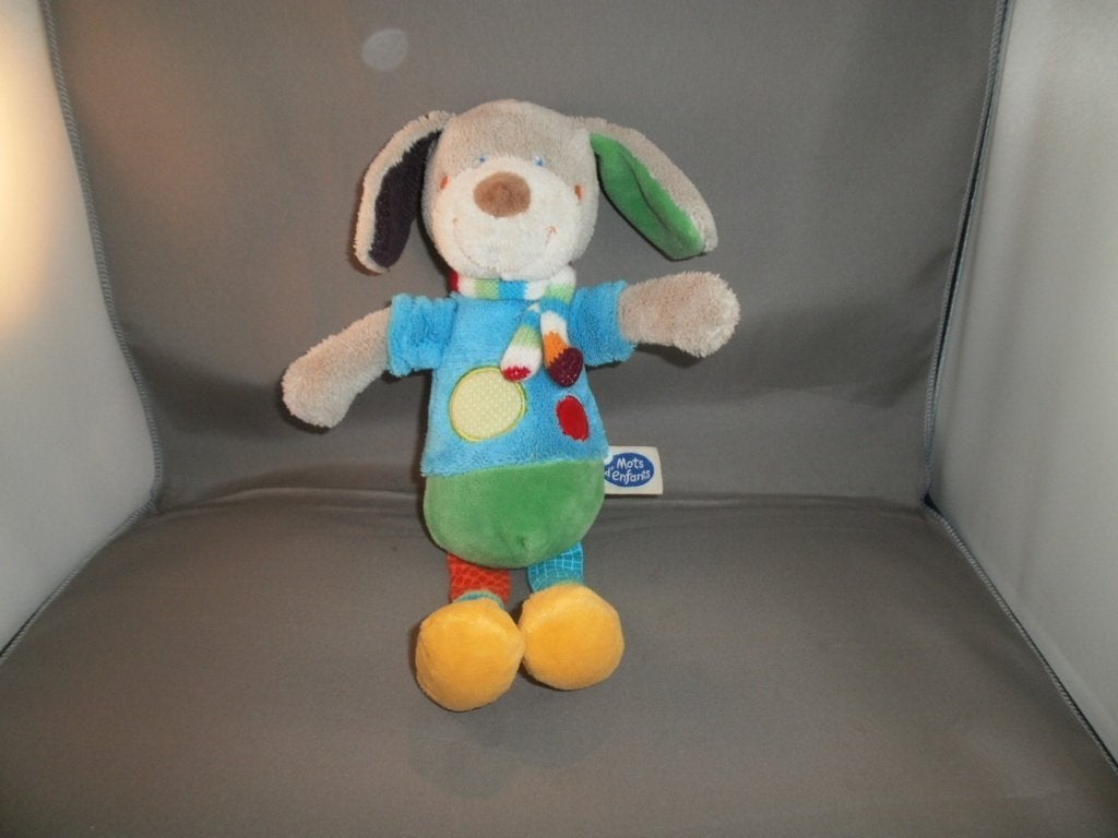 nicotoy mot,s de enfants hond gekleurd 37 cm totaal velours, Overige karakters, Nieuw, Middelgroot (20 tot 80 cm), Nicotoy