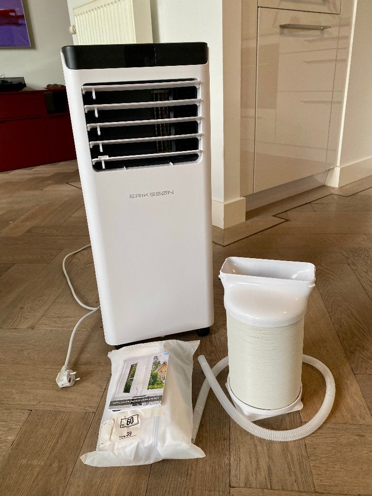 Erikssøn mobiele airco – 10.000 BTU – incl. raamafdichtin, Ophalen, Minder dan 60 m³, 3 snelheden of meer, Zo goed als nieuw