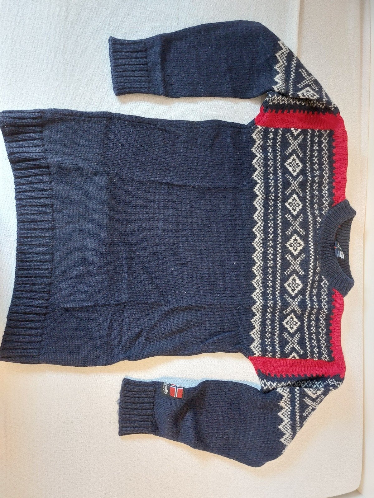 Nordlys wollen trui met Noorse print - Maat XS, Ophalen of Verzenden