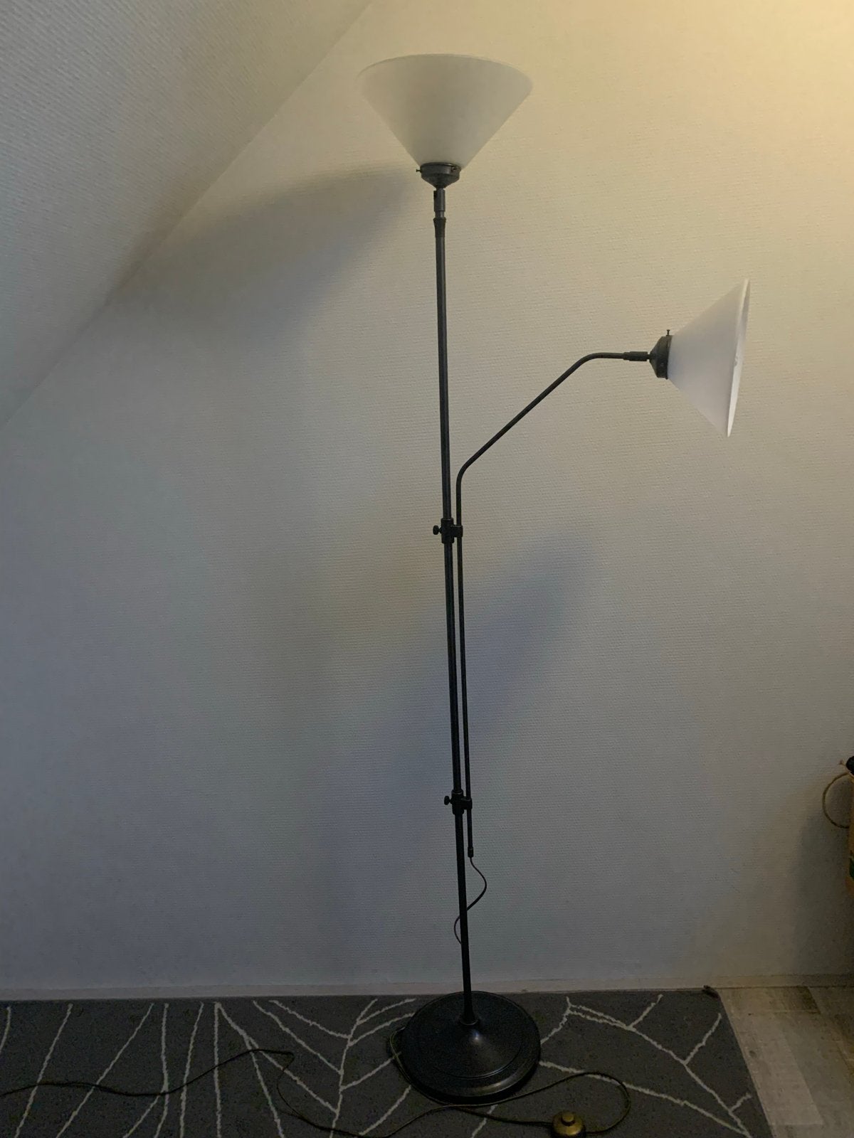 Bronzen Vloerlamp Verstelbaar, Ophalen, Zo goed als nieuw, Metaal