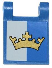 Lego Castle Vlag 2x2 Blauw Square with Gold Crown on Blue, Ophalen of Verzenden, Zo goed als nieuw, Losse stenen, Lego