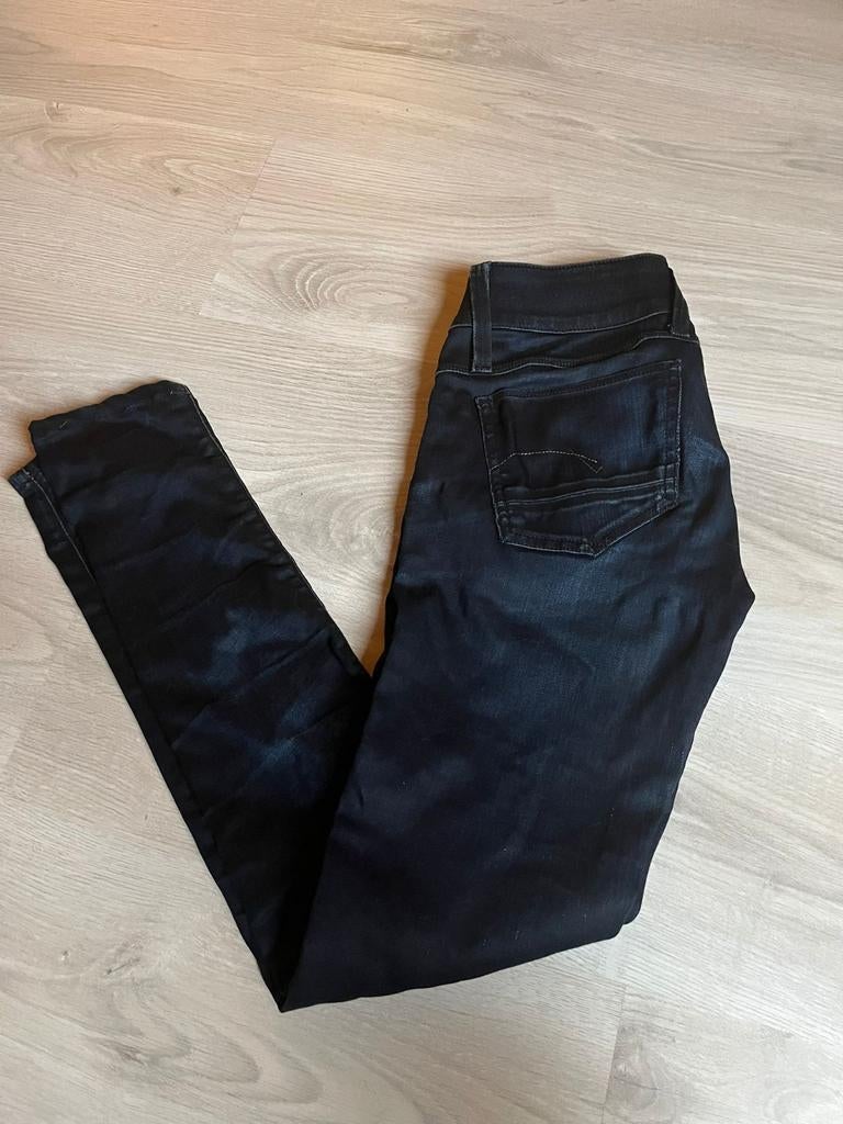 G-Star Lynn Zipp Skinny Jeans - Maat 25/32 - Donkerblauw, Kleding | Dames, Blauw, Ophalen of Verzenden, Zo goed als nieuw, W27 (confectie 34) of kleiner