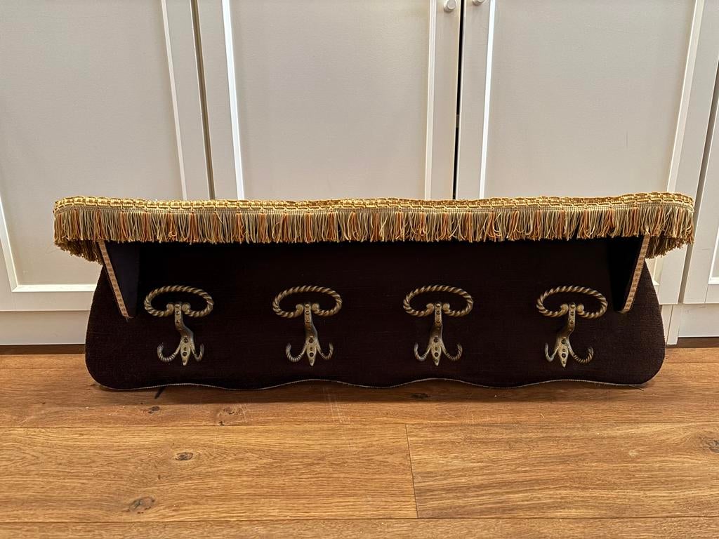 Vintage kapstok met 4 haken - klassiek / brocante stijl, Wandkapstok, Ophalen of Verzenden, Zo goed als nieuw, Minder dan 100 cm