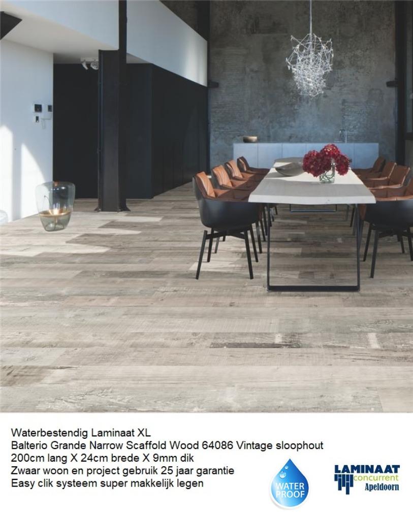 Waterbestendig Laminaat Scaffold Wood 64086 vintage 9mm, 75 m² of meer, Nieuw, Ophalen of Verzenden, Grijs
