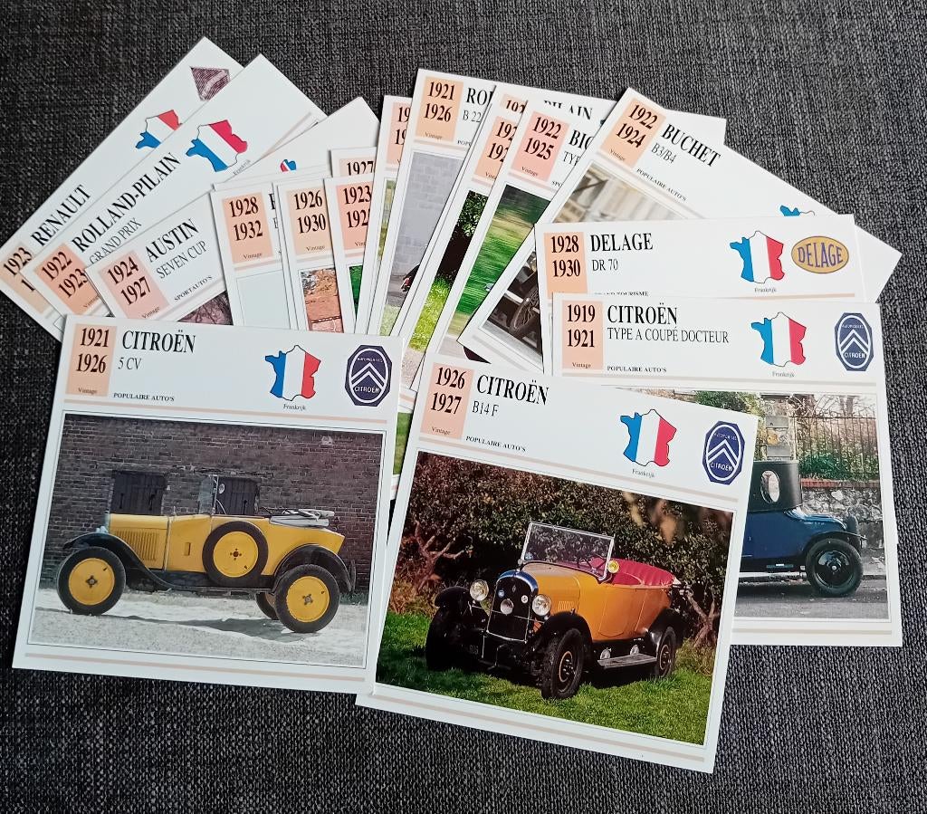 Edito-Service: 20 autokaarten (autos vintage), Ophalen of Verzenden, Auto's