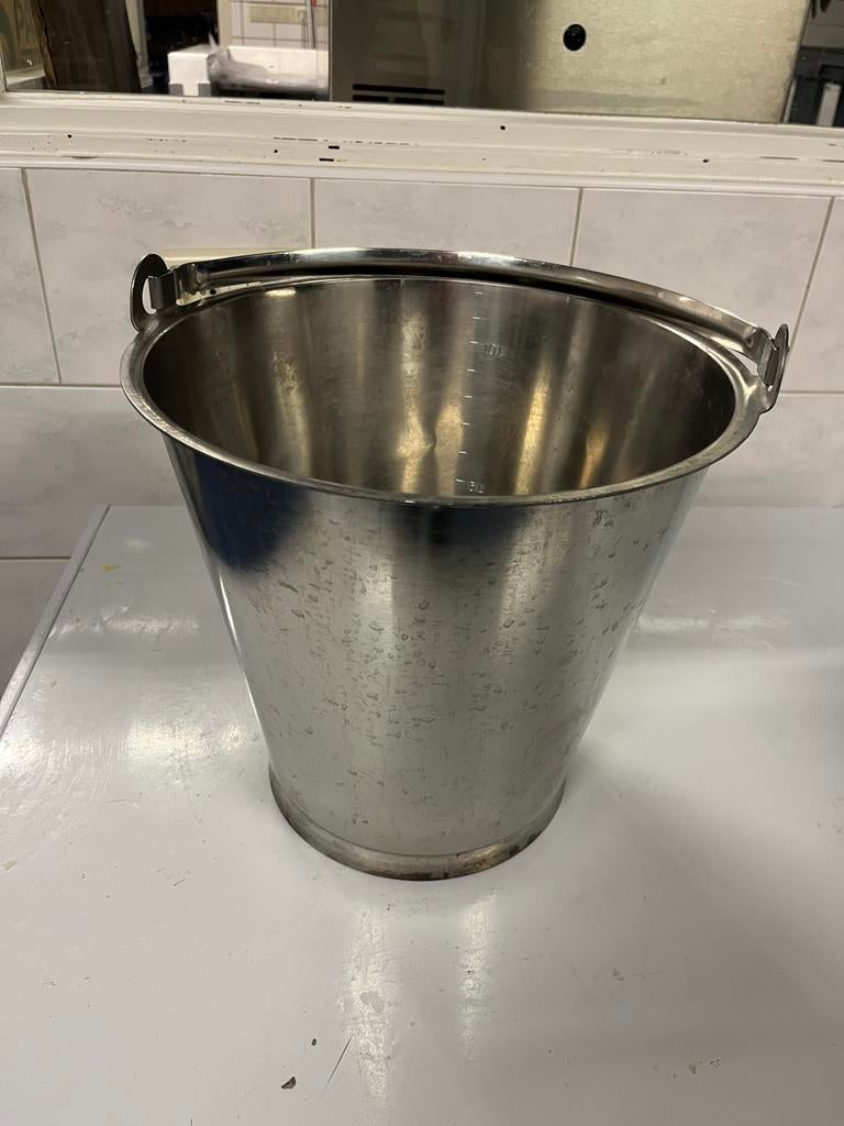 10 liter rvs emmer, Ophalen of Verzenden, Zo goed als nieuw, Kunststof