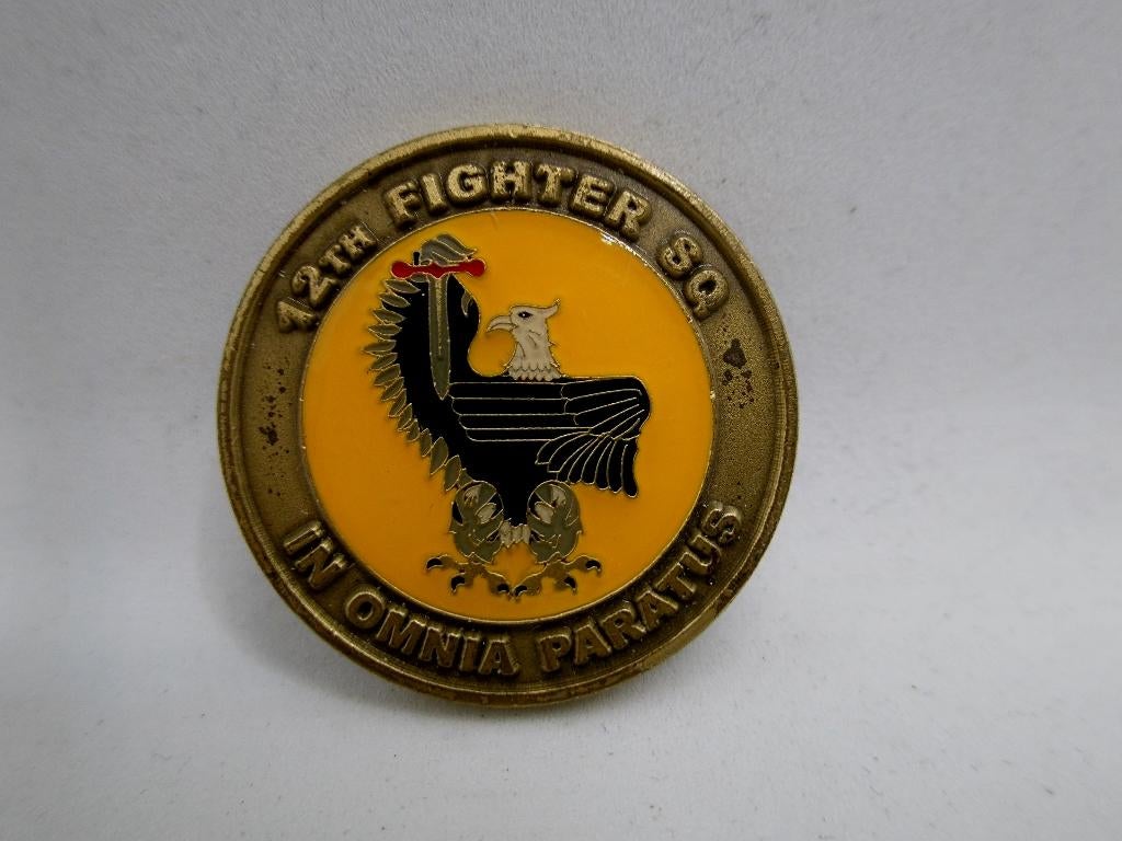 US Air Force Challenge Coin 12th Fighter SQN. Dirty Dozen, Verzenden, Luchtmacht, Amerika, Lintje, Medaille of Wings