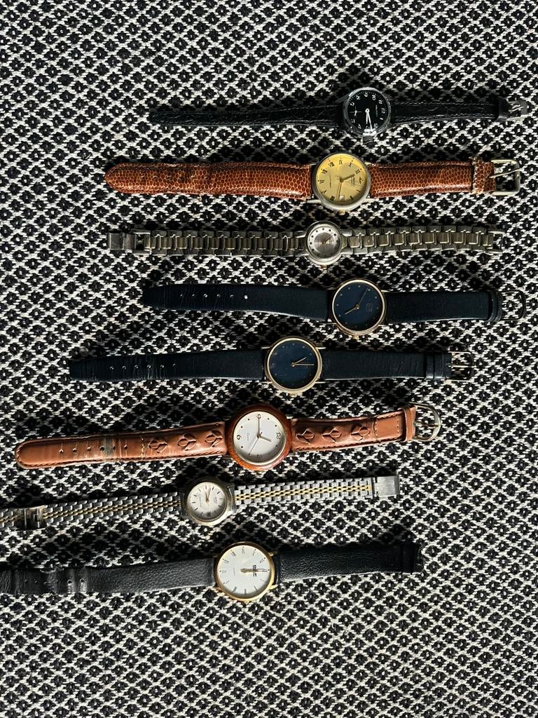 8 horloges, 2 Rabobank en 1 Daf., Ophalen of Verzenden, Staal, Overige merken, 1960 of later