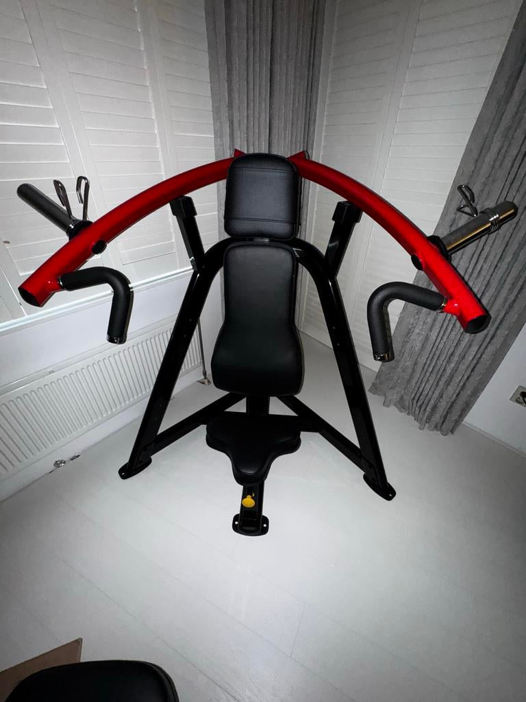 Steelflex krachtapparatuur + Hammer Strength gewichten, Ophalen, Krachtstation, Armen, Zo goed als nieuw