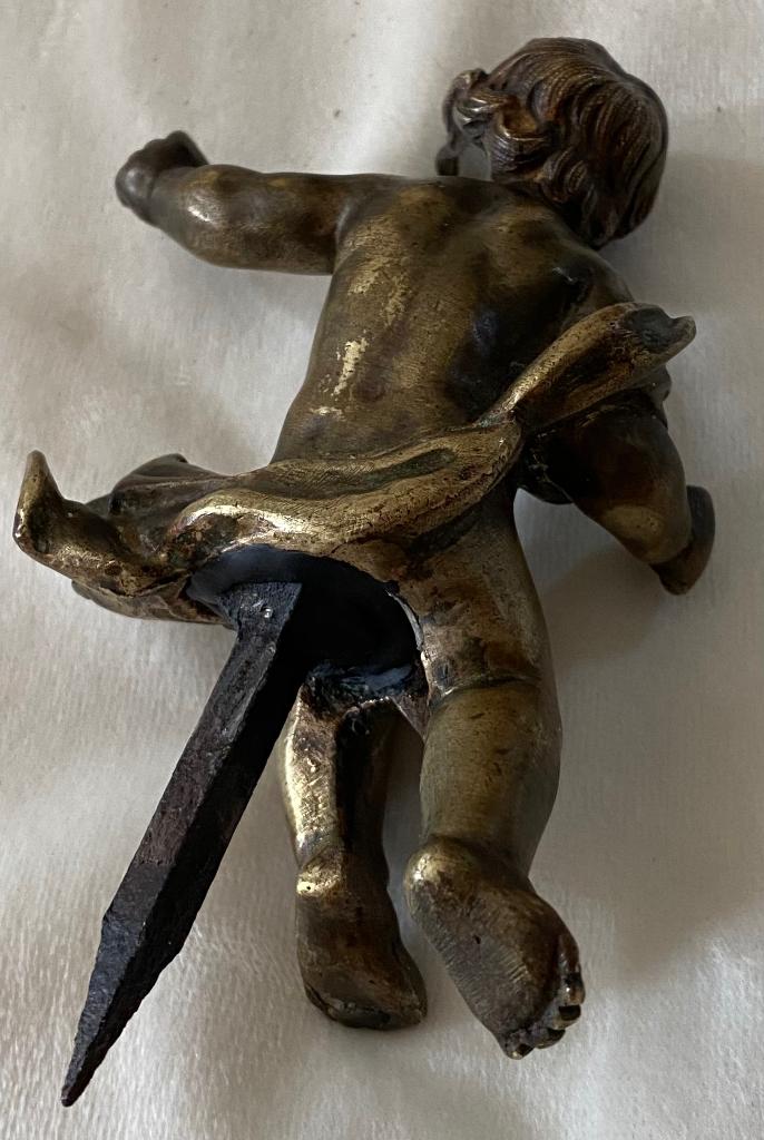 Lief klein antiek bronzen Putto frans 19Eeuw, Verzenden