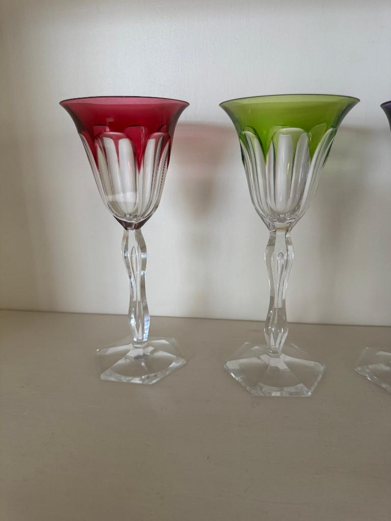 6 art deco wijnglazen Val Saint Lambert, Antiek en Kunst, Antiek | Glas en Kristal, Ophalen