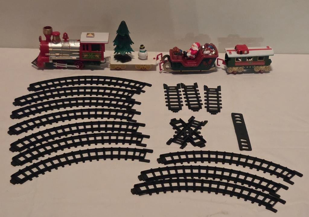 Kersttrein met rails en accessoires, Ophalen of Verzenden, Gebruikt