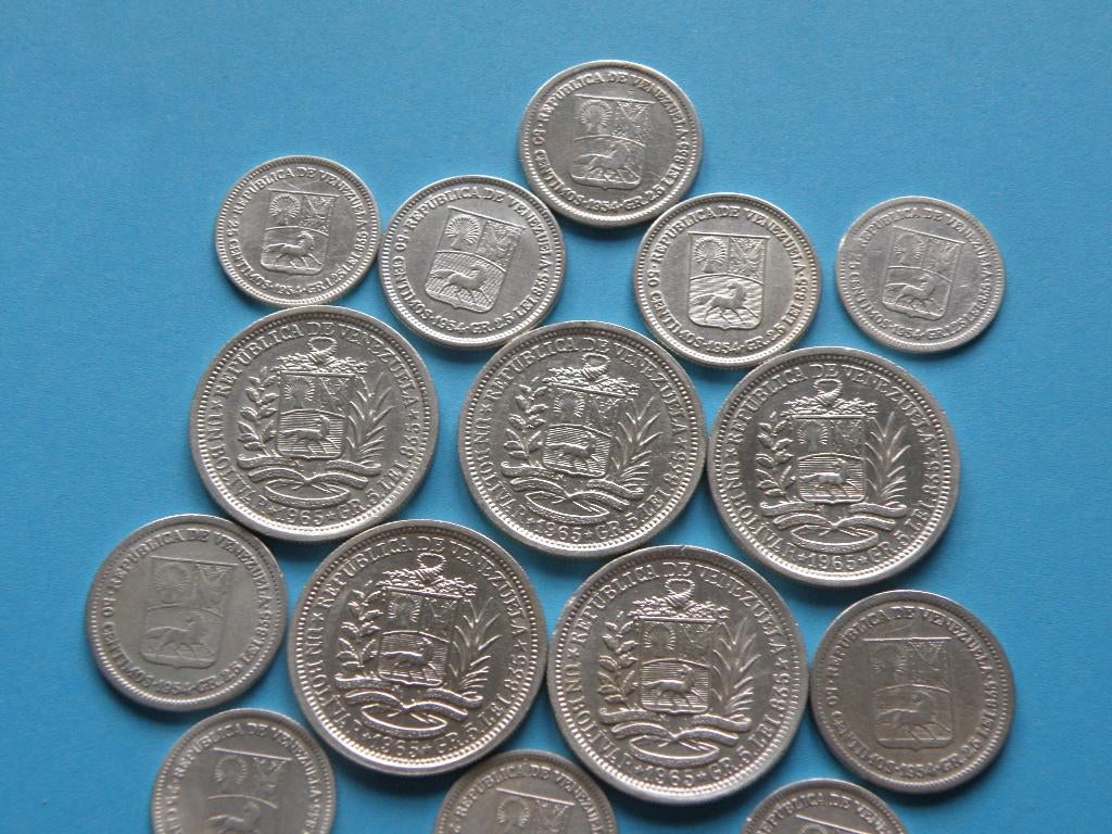 Venezuela 15 munten zilver 1954 en 1960, Verzenden, Zuid-Amerika, Setje, Zilver