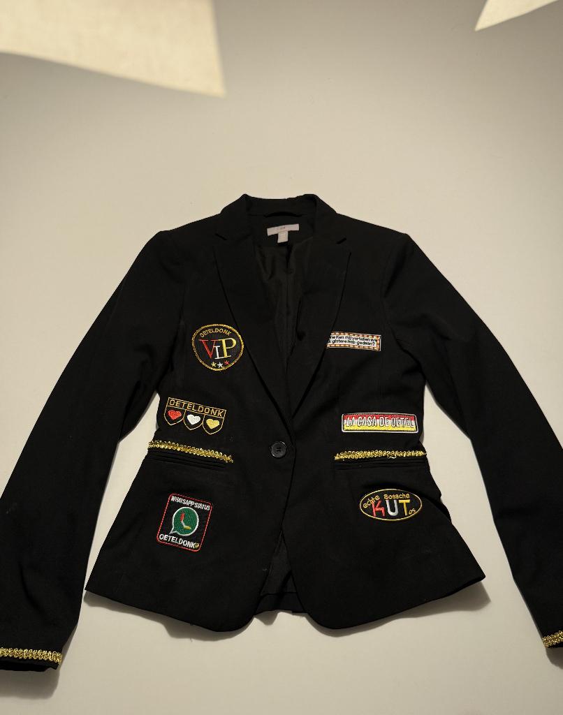 Kiel/blazer/colbert Oeteldonk carnaval mt XS, H&M, Carnaval, Ophalen of Verzenden, Zo goed als nieuw