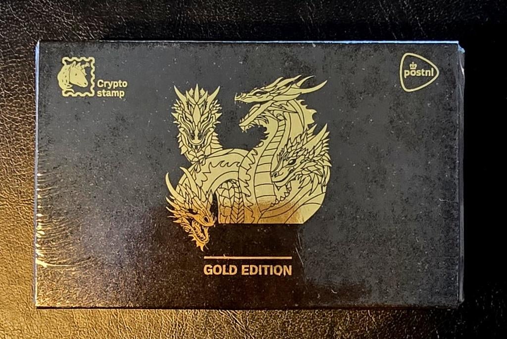 NL Crypto stamp Dragon Gold/NL Crypto postzegel Draak Goud, Postzegels en Munten, Ophalen of Verzenden, Na 1940, Postfris