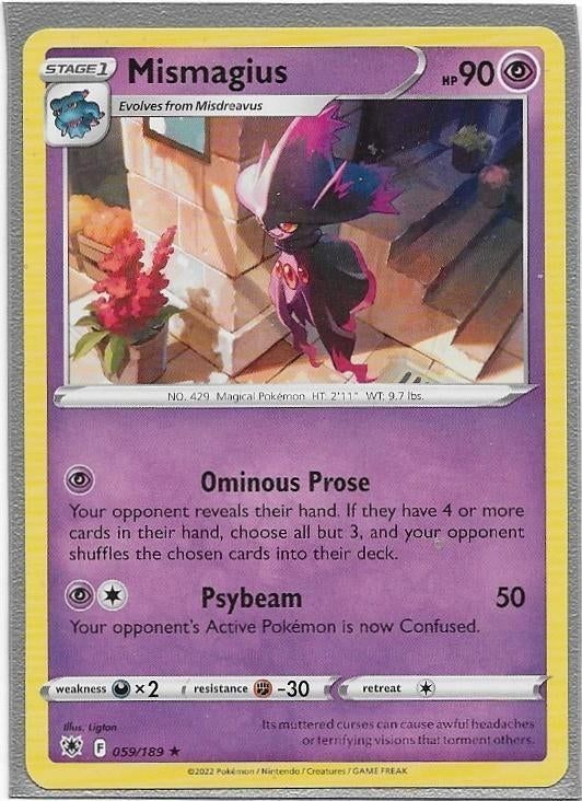Astral Radiance,  Mismagius [rare] 59/196, Ophalen of Verzenden, Nieuw, Losse kaart