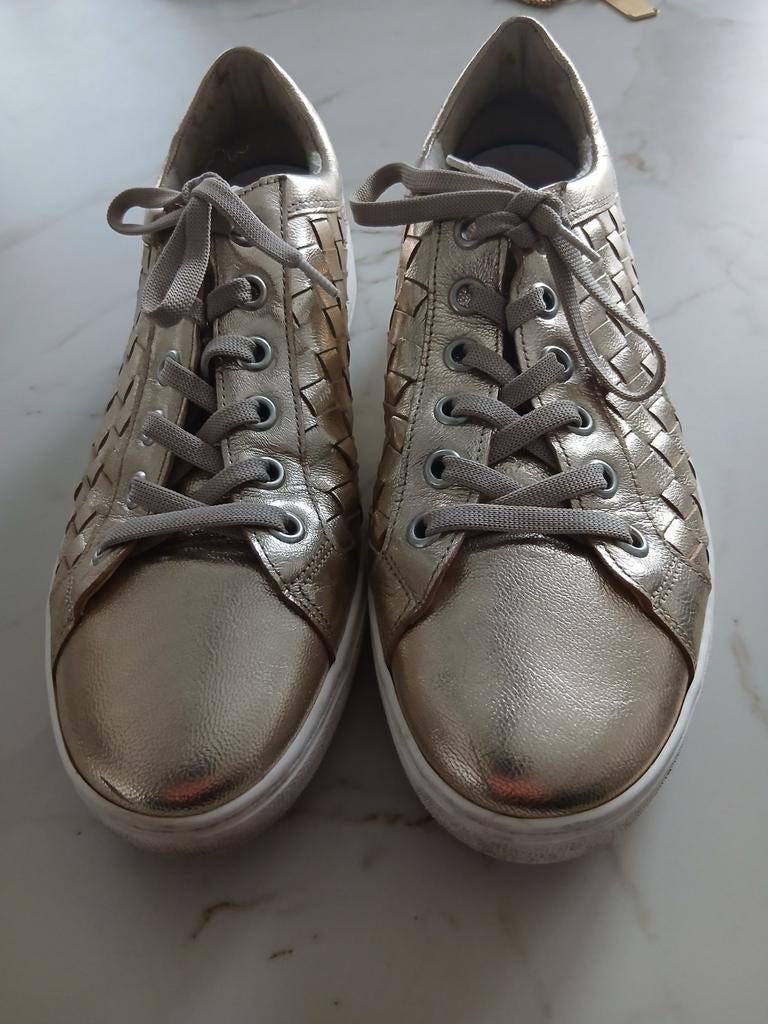 Gabor Gouden Sneakers Maat 7G is 40.5, Gabor, Ophalen of Verzenden, Overige kleuren, Sneakers of Gympen