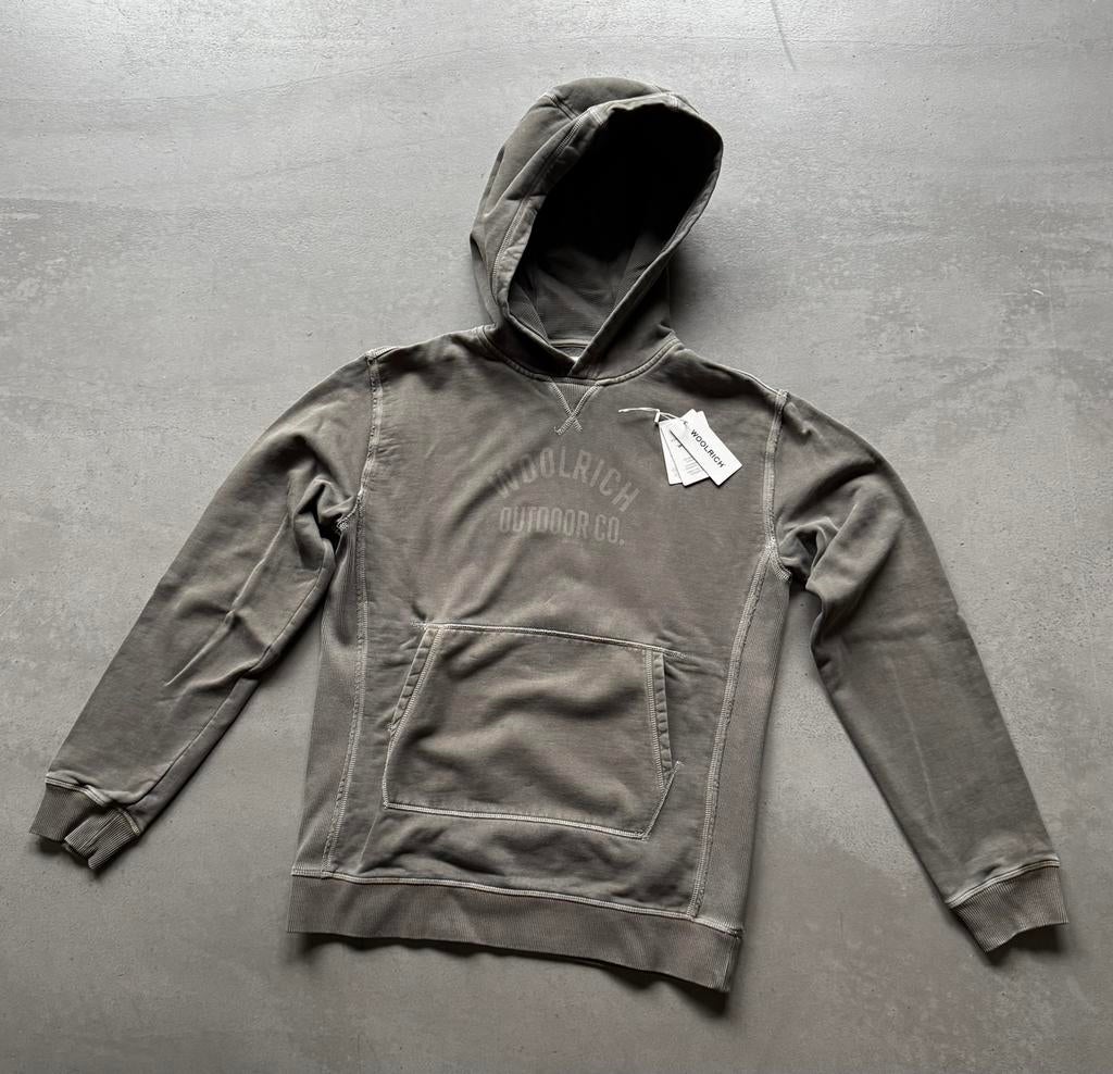 Hoodie/sweater capuchon Woolrich khaki/bruin maat 176 nieuw, Ophalen of Verzenden, Nieuw, Jongen, Trui of Vest