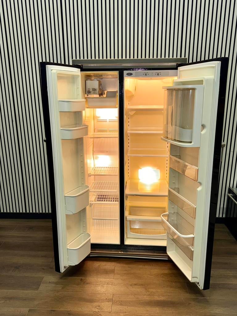 Luxe Boretti Amerikaanse Koelkast zwart hoogglans 91 cm, Witgoed en Apparatuur, Koelkasten en IJskasten, 200 liter of meer, Fornello Esperta