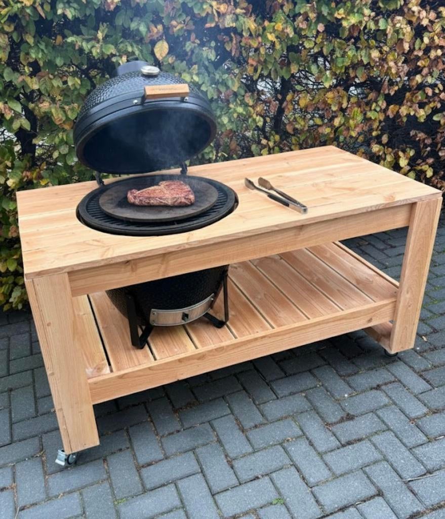 🔥Robuuste BBQ-Tafel | Buitenkeuken | Kamado | Bijzettafel, Ophalen, Houtskool, Vrijstaand, Zelf gemaakt
