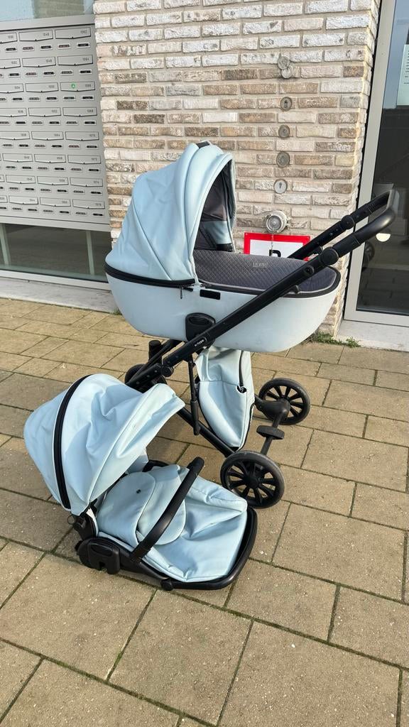 Anex e/type licht blauw, Kinderen en Baby's, Kinderwagens en Combinaties, Zo goed als nieuw, Kinderwagen, Overige merken, Met reiswieg