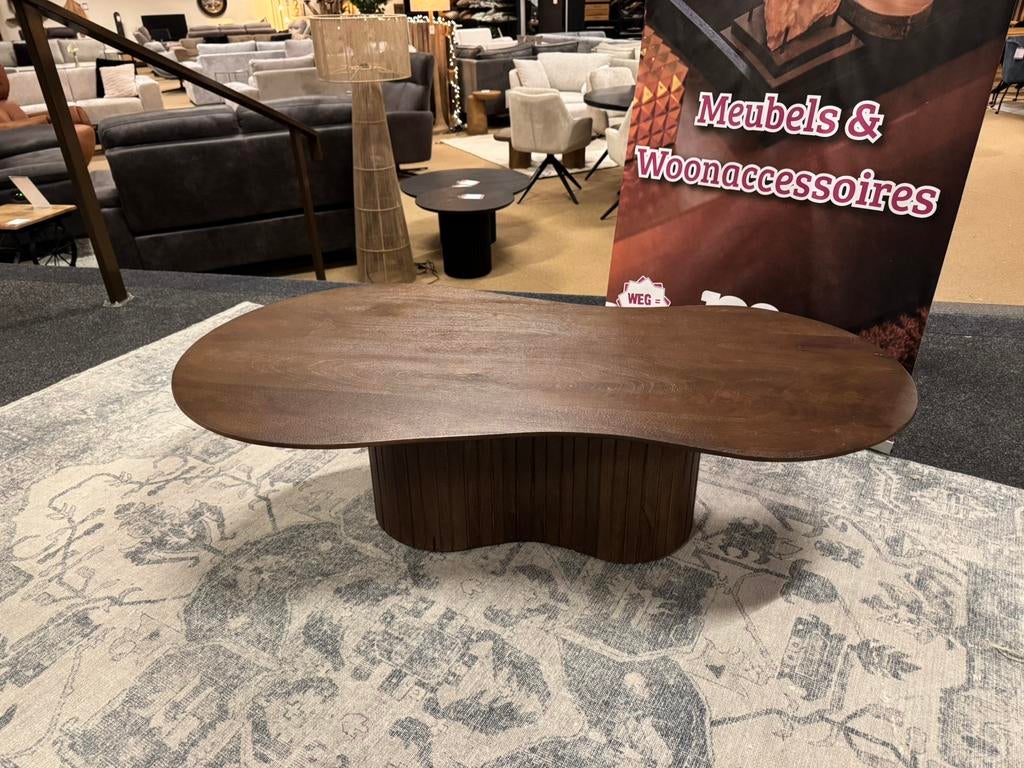 Salontafel Sheldon Organisch130x70cm Direct/Leverbaar E-7307, Ophalen, 100 tot 150 cm, Nieuw, 50 tot 100 cm