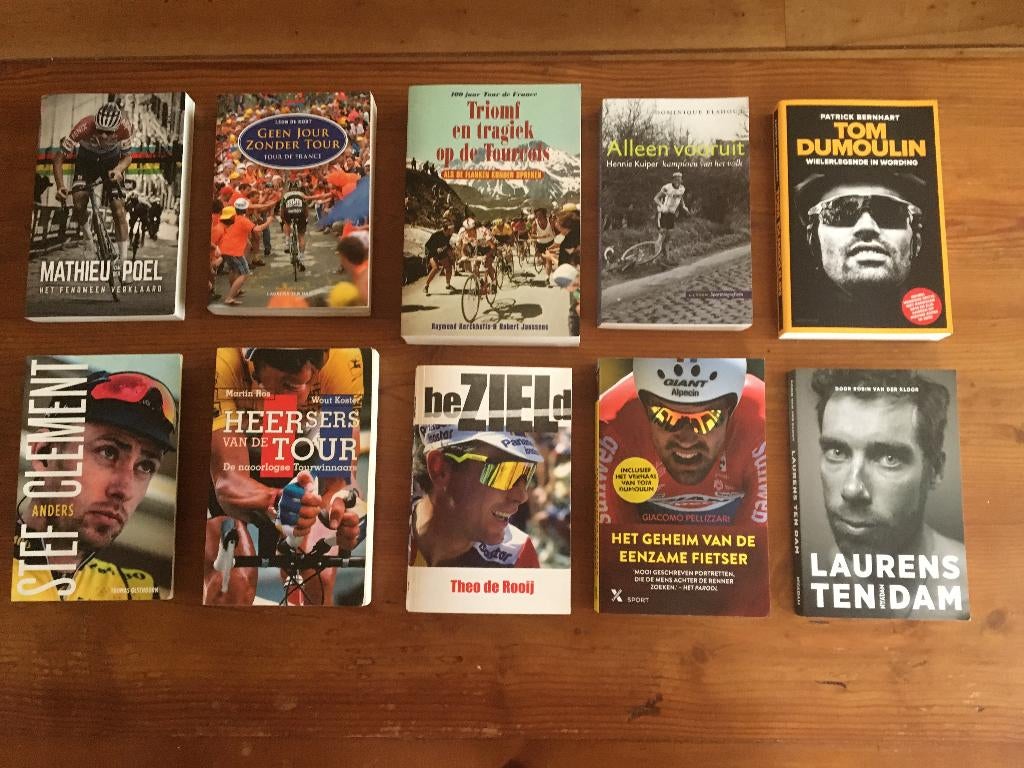 wielerboeken- Diversen ( 10 st) o.a.Clement,ten Dam,Dumoulin, Ophalen of Verzenden, Zo goed als nieuw, Lopen en Fietsen