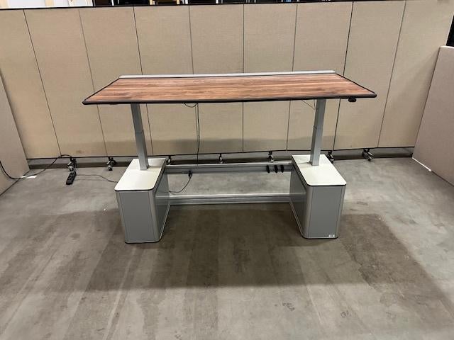Elektrisch zit-sta bureau 180x90xH59-124 cm, 9 stuks, Ophalen of Verzenden, In hoogte verstelbaar, Gebruikt