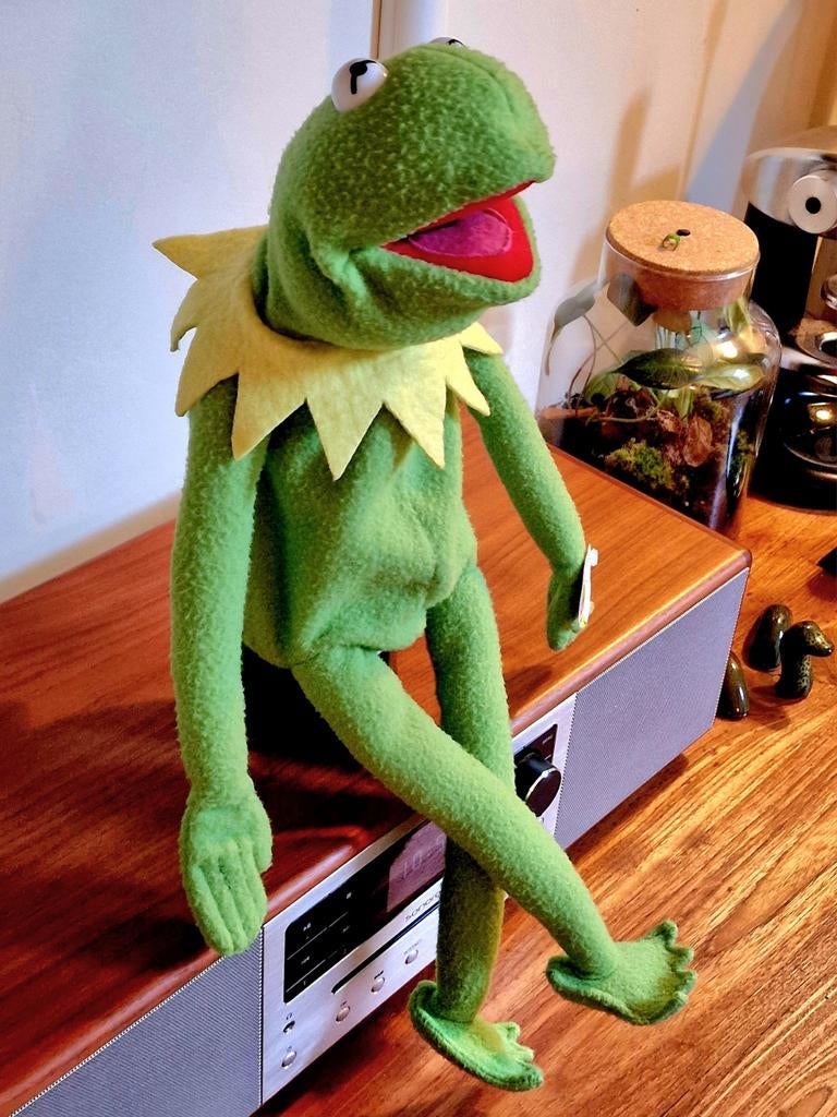 Zeldzame handpop Kermit de kikker ES Gerhardshofen Muppets, Verzamelen, Ophalen of Verzenden, Zo goed als nieuw, Pop, Levensecht of Reborn