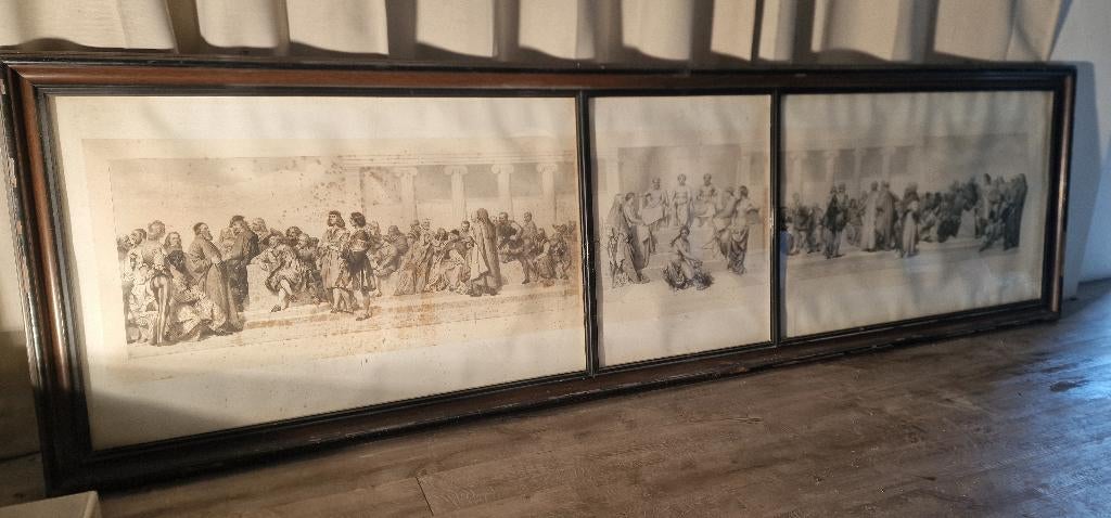 Gravure L'Hemicycle du Palais des Beaux Arts, Antiek en Kunst, Kunst | Schilderijen | Klassiek, Ophalen
