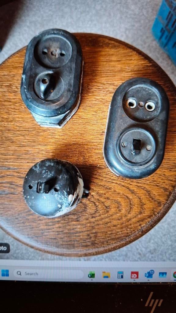 Bakelieten schakelaars stopcontacten schakelmateriaal, Ophalen of Verzenden