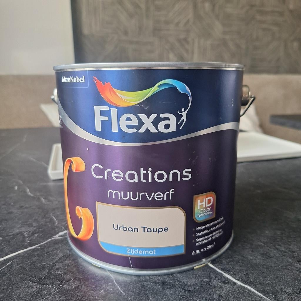 FLEXA creations URBAN TAUPE ZIJDEMAT 2,5 liter nieuw, Nieuw, Ophalen of Verzenden, X, X