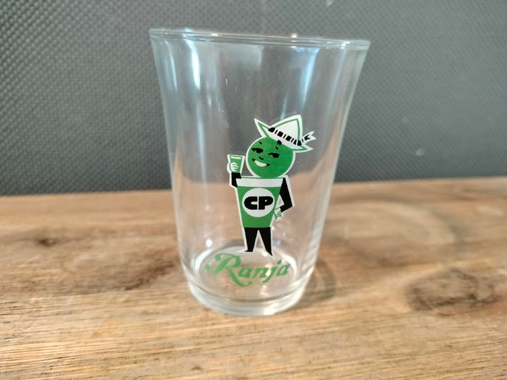 Vintage ranja glas CP Groningen, Verzamelen, Ophalen of Verzenden, Gebruikt, Frisdrankglas