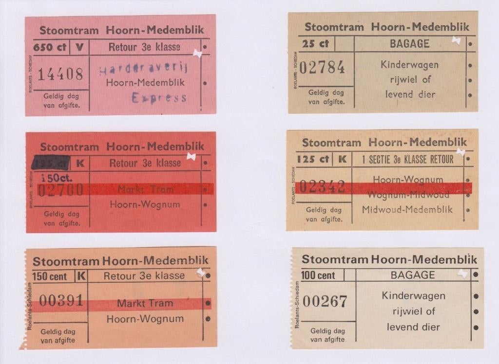 zestal oude museumtramkaartjes H-M, Ophalen of Verzenden, Zo goed als nieuw, Tram, Overige typen