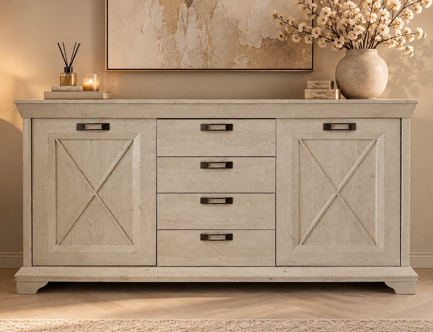 Landelijke dressoir / buffetkast – € 75, Ophalen, Zo goed als nieuw, 25 tot 50 cm, 150 tot 200 cm
