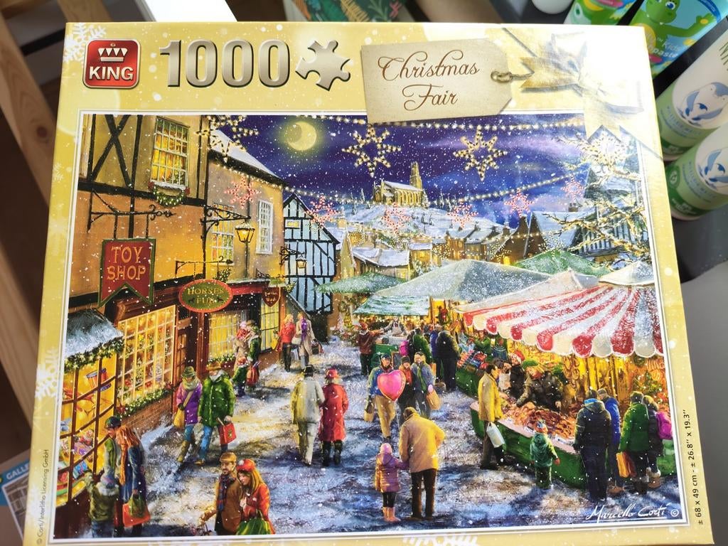 King Legpuzzel 1000 stukjes - Christmas Fair, Ophalen of Verzenden, 500 t/m 1500 stukjes, Zo goed als nieuw, Legpuzzel